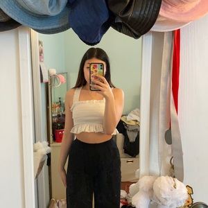 White frilly crop top forever21 size S